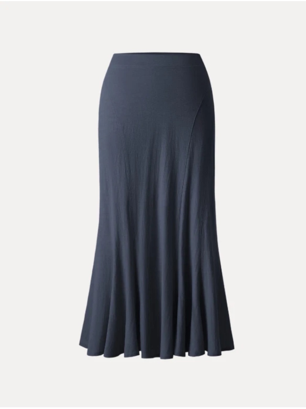 NWT OGL Wrinkle-Resistant Cotton-Linen Pull-on Long Skirt Smoky Navy XL Pockets